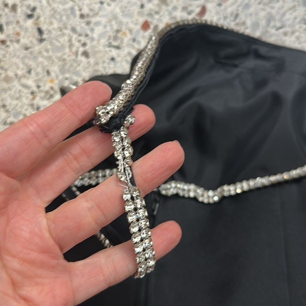 Vintage After Five Julie Duroche black silver rhinestone mini cocktail dress 8 - Picture 11 of 11